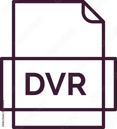 DVR File icon thick outline rounded corners