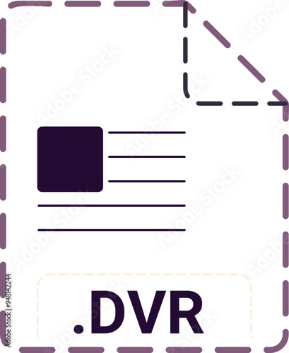 DVR File icon minsk dashed rounded outline