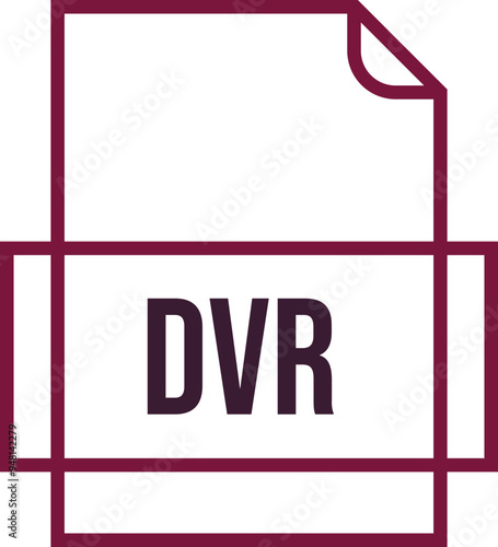 DVR File icon thick outline sharp corners
