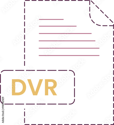 DVR icon black rounded dashed outline