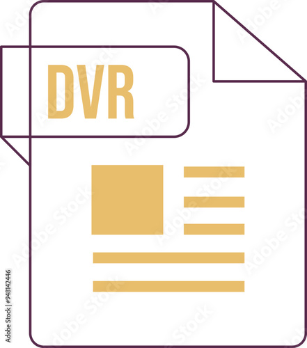 DVR icon inside transparent outline and sharp corners