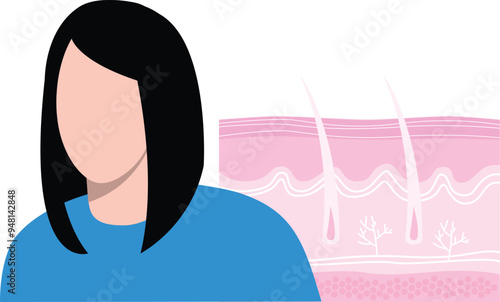 The girl is having her skin hair treated.