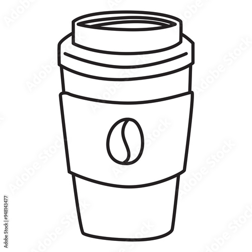 coffee cup doodle icon transparent background