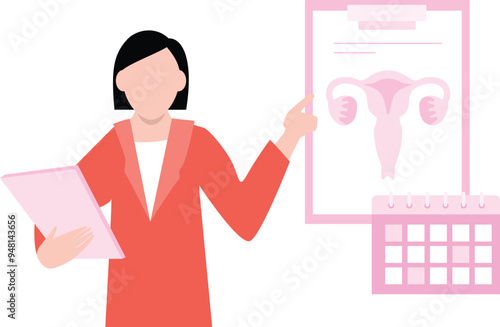 The woman is talking about the report of the vagina.