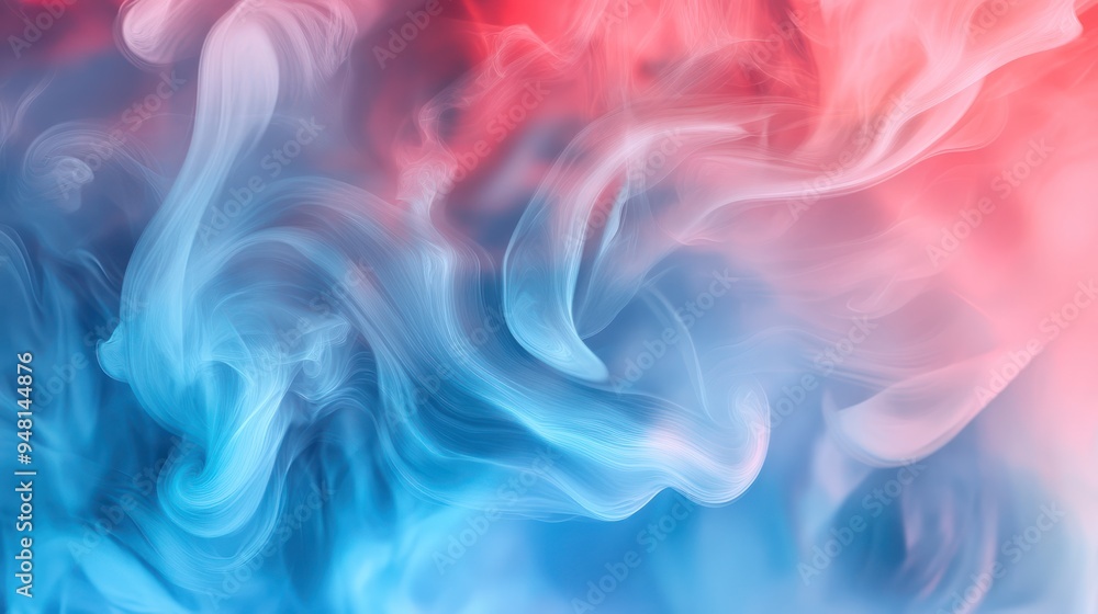 A mesmerizing blend of swirling blue and red smoke, creating a dreamy atmosphere with soft transitions and vibrant colors. A mesmerizing blend of swirling blue and red smoke, creating a dreamy atmosphere with soft transitions and vibrant colors.