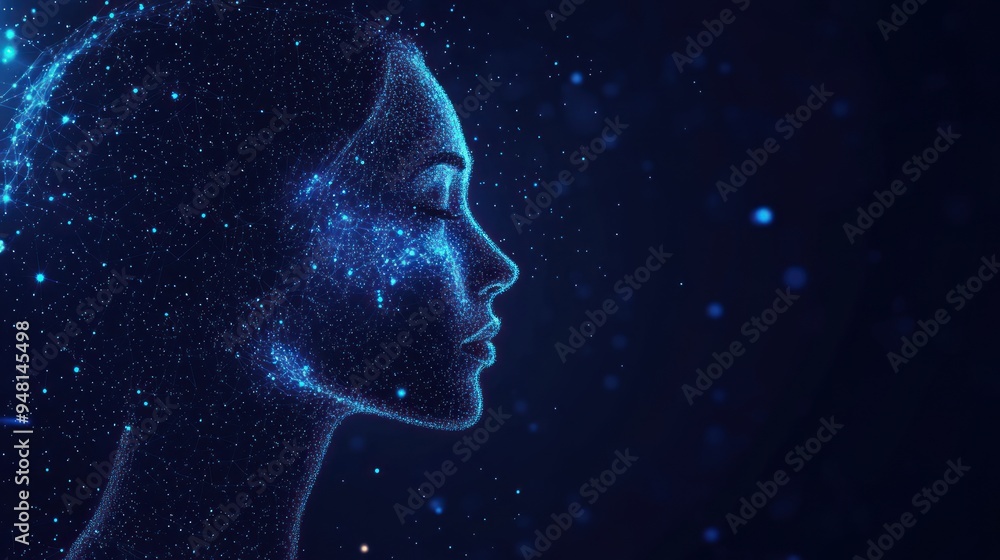 Digital Art of a Woman's Profile Digital Art of a Woman's Profile