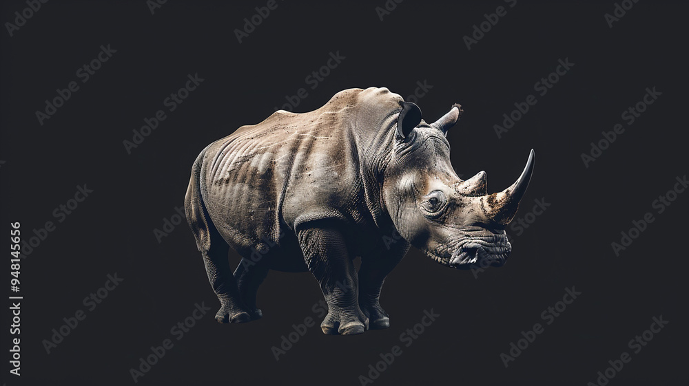 Fototapeta premium rhino on black background