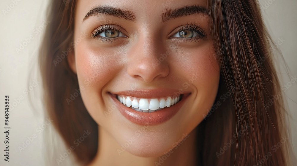 Big bright white smile headshot with a beautiful brunette woman sincere happy cheerful positive expression. Big bright white smile headshot with a beautiful brunette woman sincere happy cheerful positive expression.