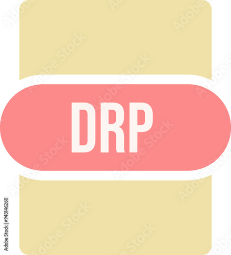 DRP File extension icon rounded and color fill