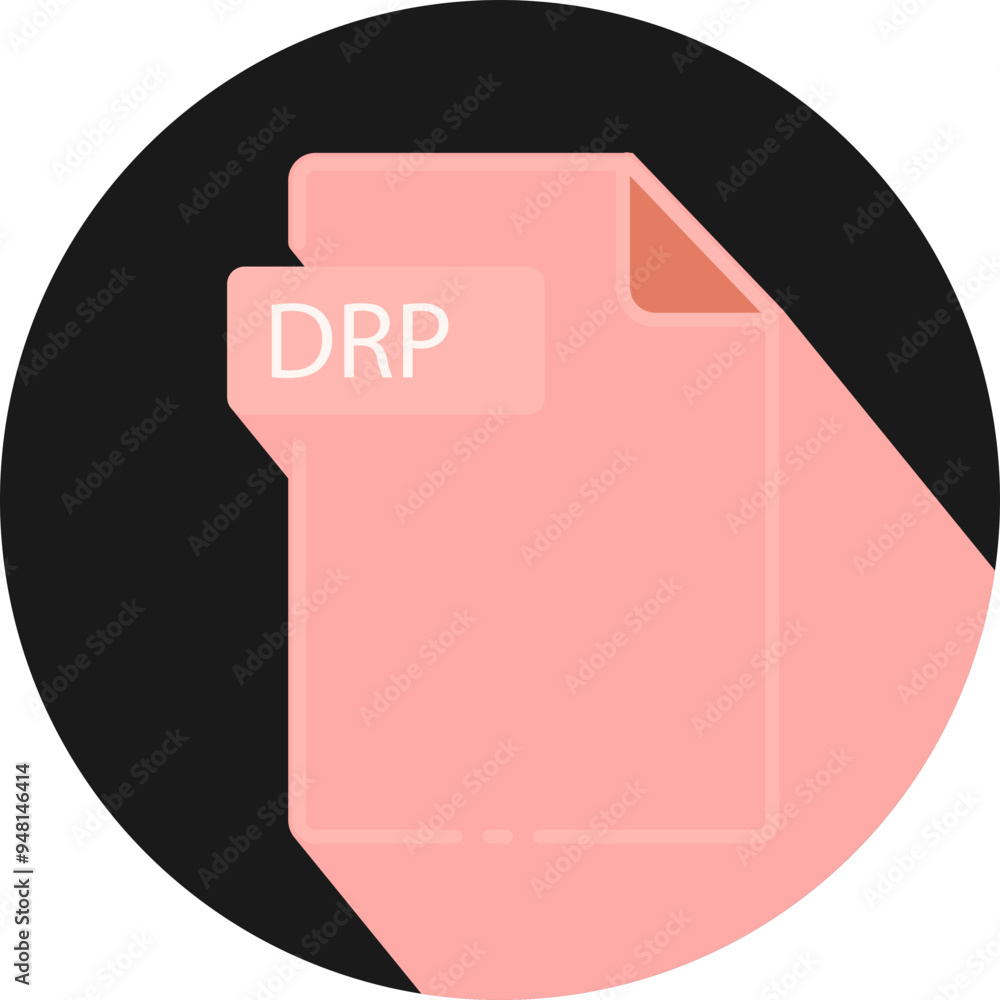 DRP File fomat minimal icon with circle outside DRP File fomat minimal icon with circle outside