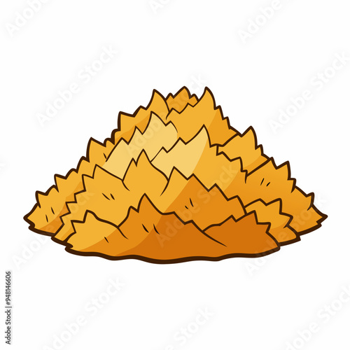 Mountain Wood Shavings Art on White Background