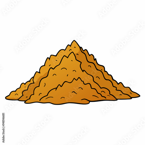 Mountain Wood Shavings Art on White Background