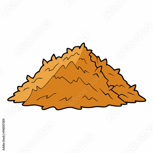 Mountain Wood Shavings Art on White Background