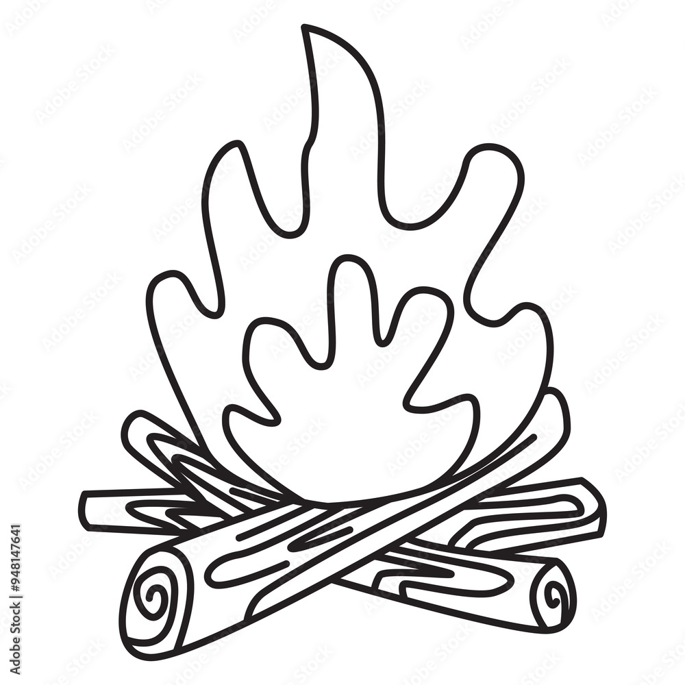 Obraz premium bonfire doodle icon transparent background