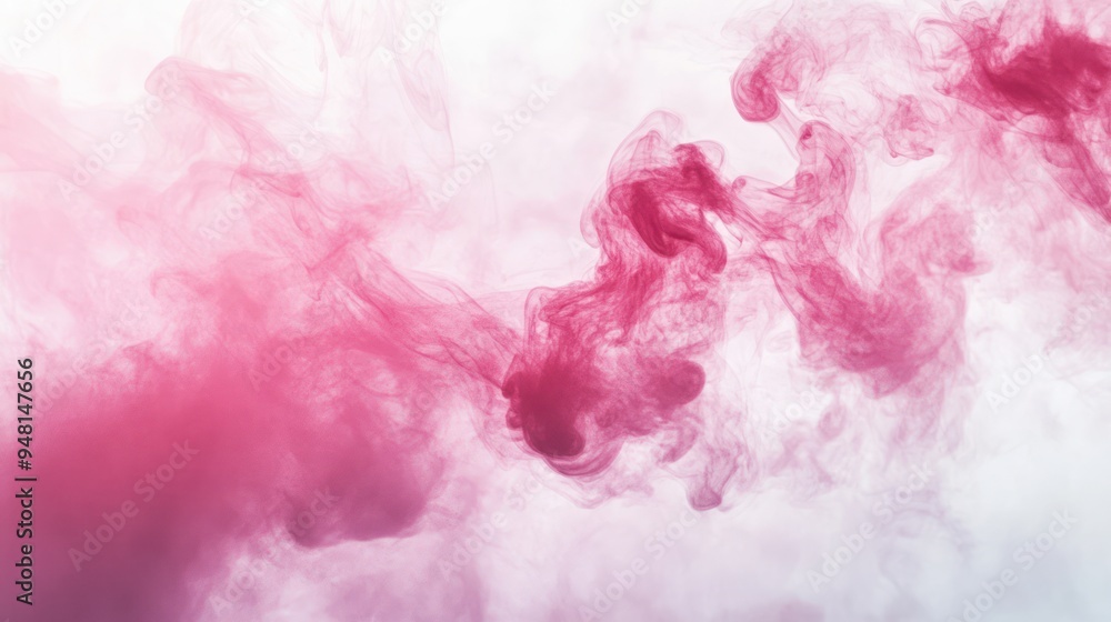 Fototapeta premium Beautiful swirling pink smoke creates an abstract background.