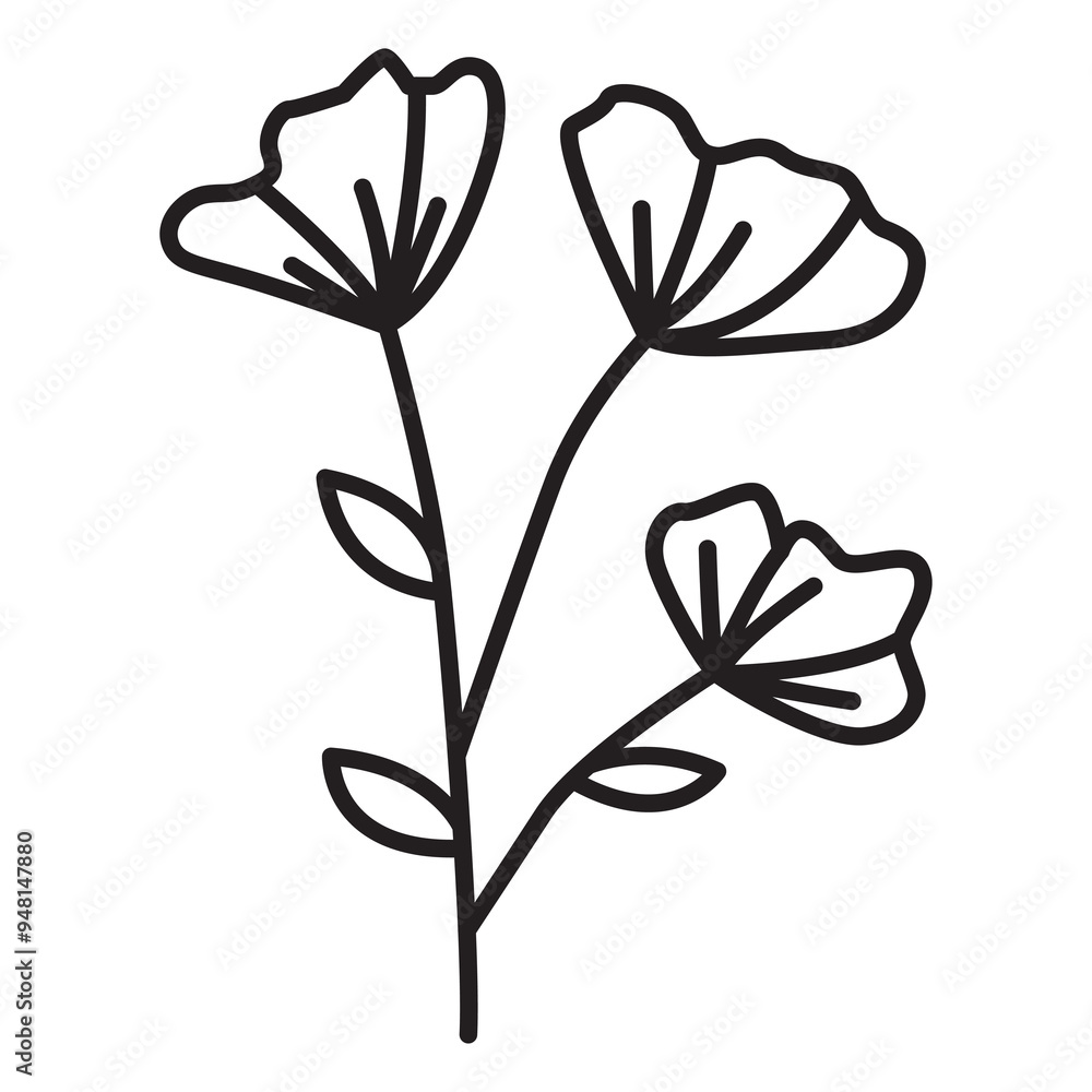 Obraz premium flower doodle icon transparent background