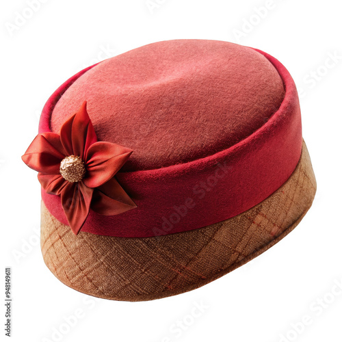 pillbox hat, isolated on transparent png background