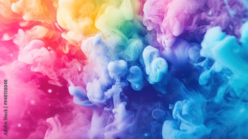 Fototapeta premium A vibrant swirl of colorful smoke creates a mesmerizing abstract background.
