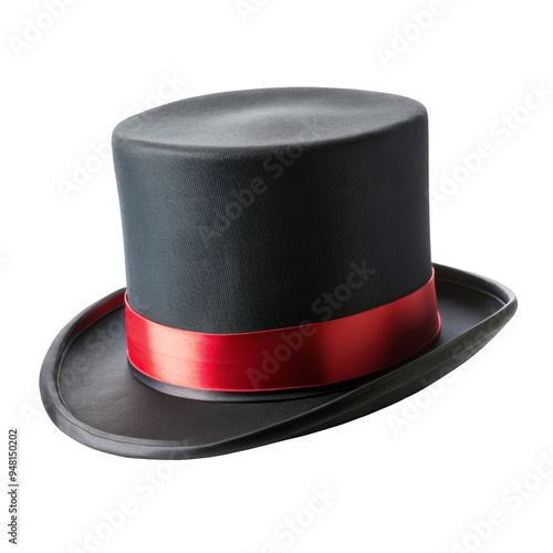 Top hat, isolated on transparent png background photo