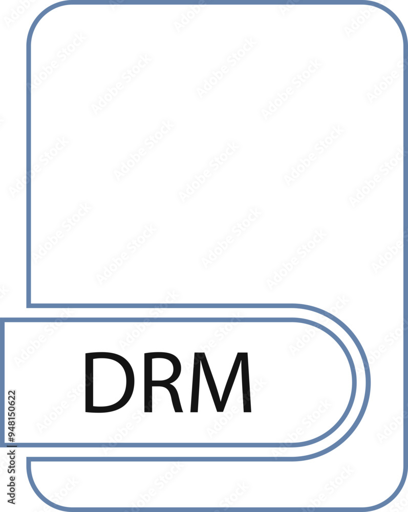 DRM File format icon black outline and light color DRM File format icon black outline and light color