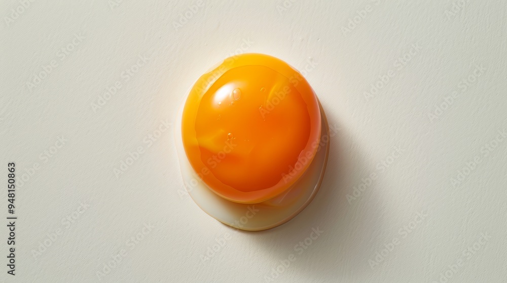 Intense orange egg yolk positioned in the center of a spotless, neutral background, accentuating its bright color and smoothness. Intense orange egg yolk positioned in the center of a spotless, neutral background, accentuating its bright color and smoothness.