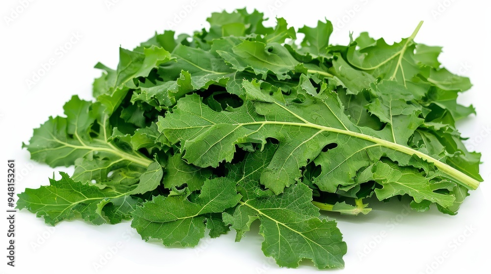 Pile of kale leaves, emphasizing their freshness and vivid green tones Pile of kale leaves, emphasizing their freshness and vivid green tones