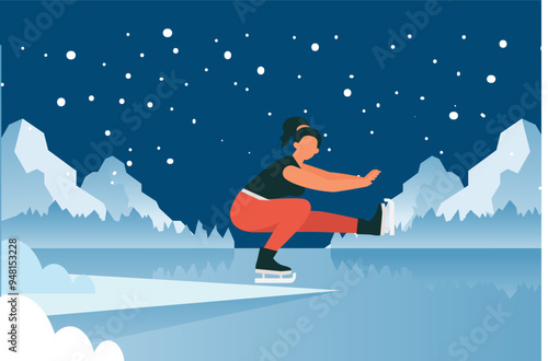 The girl is ice skating.