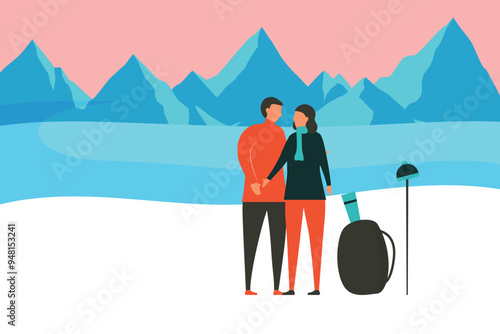 The couple is standing