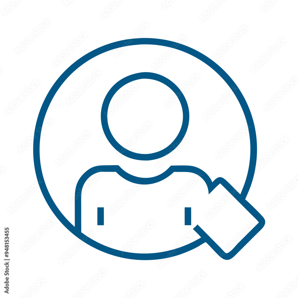User profile icon in minimalistic blue design, representing identity User profile icon in minimalistic blue design, representing identity