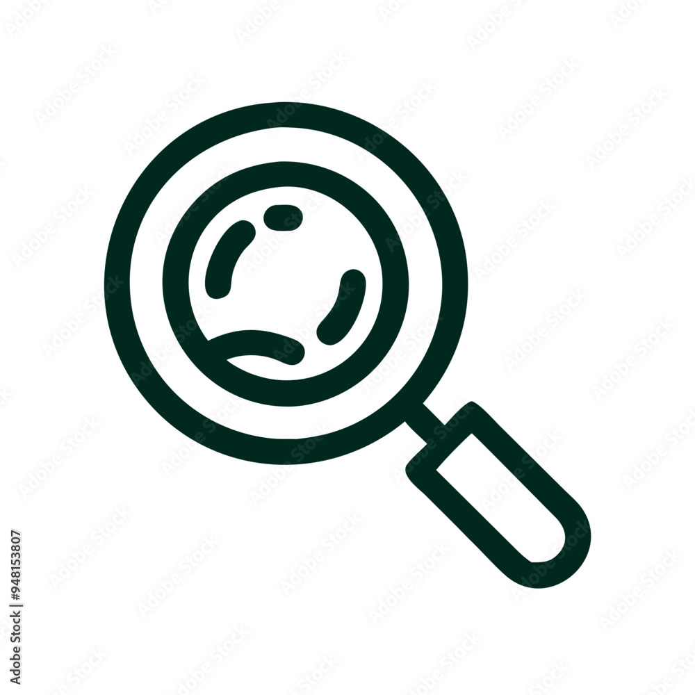 Magnifying glass icon in minimalistic black design, on white background Magnifying glass icon in minimalistic black design, on white background