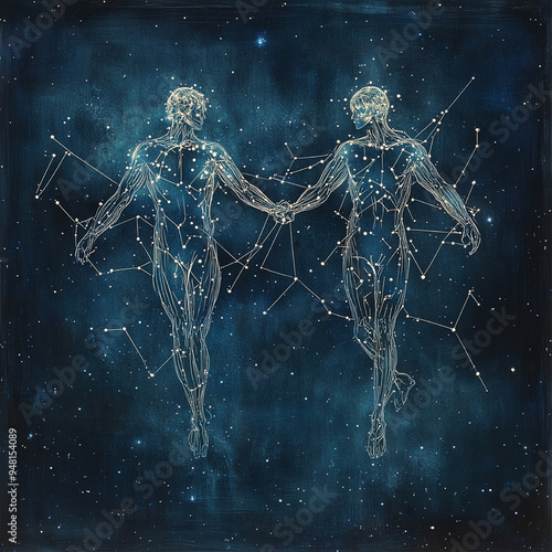 zodiac sign gemini made from constellation. astrology and zodiac