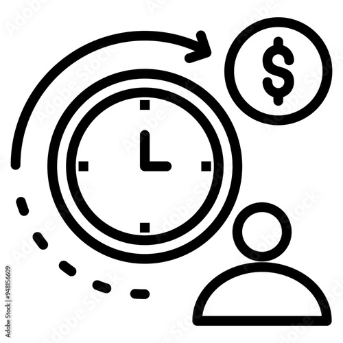 Overtime Pay Icon Element For Design