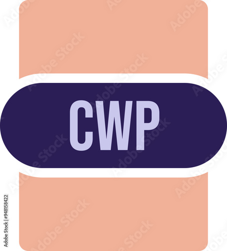 CWP File extension icon rounded and color fill photo