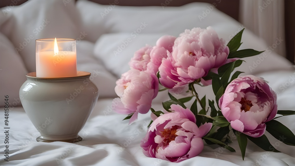 peony on the bed peony on the bed