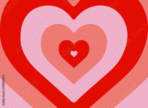 Powerpuff cute heart effect red heart background