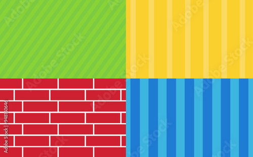 Sesame Street Backgrounds collection green yellow red and blue patterns