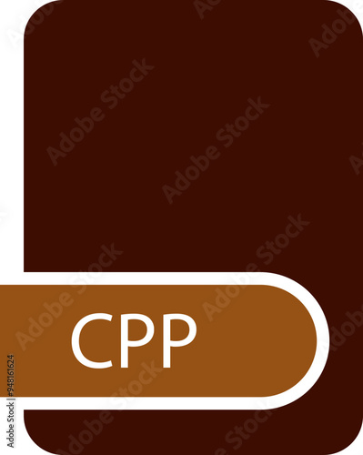 CPP File format icon with contour photo