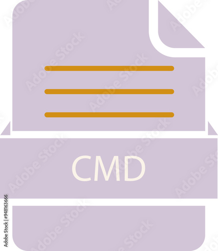 CMD File icon black color and lines