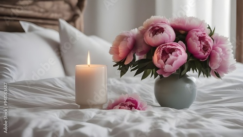 peony on the bed