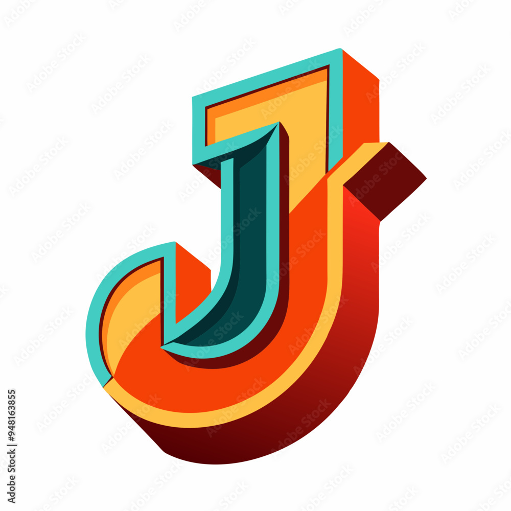 Vector 'J' Letter Logo Design on White Background Minimalist Art Illustration Vector 'J' Letter Logo Design on White Background Minimalist Art Illustration