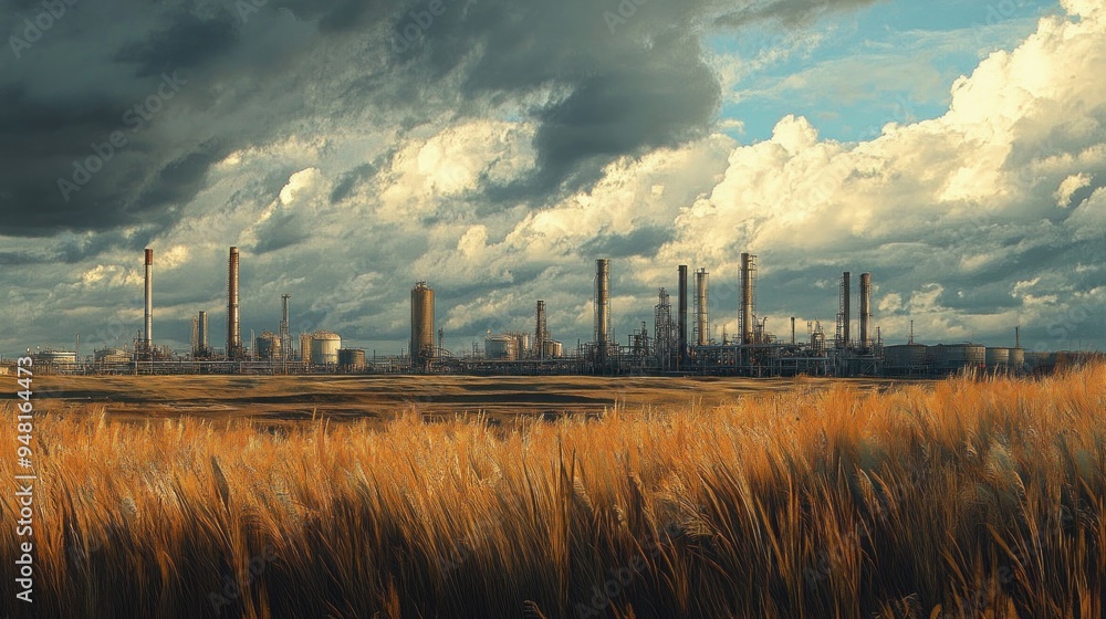 Industrial Landscape Under a Dramatic Sky Industrial Landscape Under a Dramatic Sky
