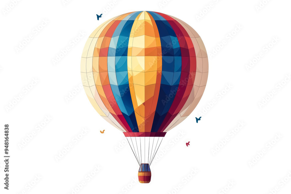 Fototapeta premium flat vector illustration. colorful hot air balloon on clean white background