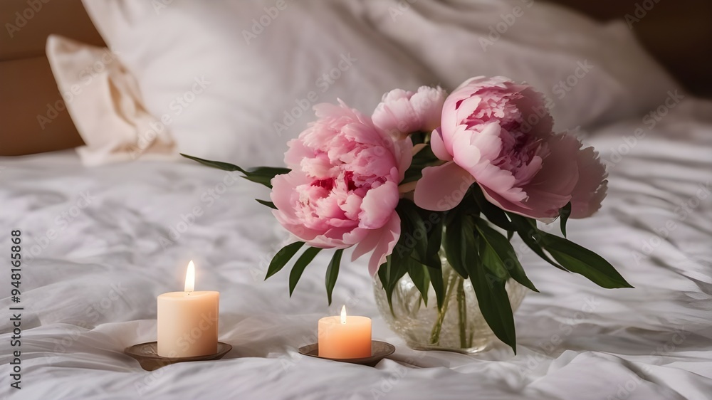 peony on the bed peony on the bed