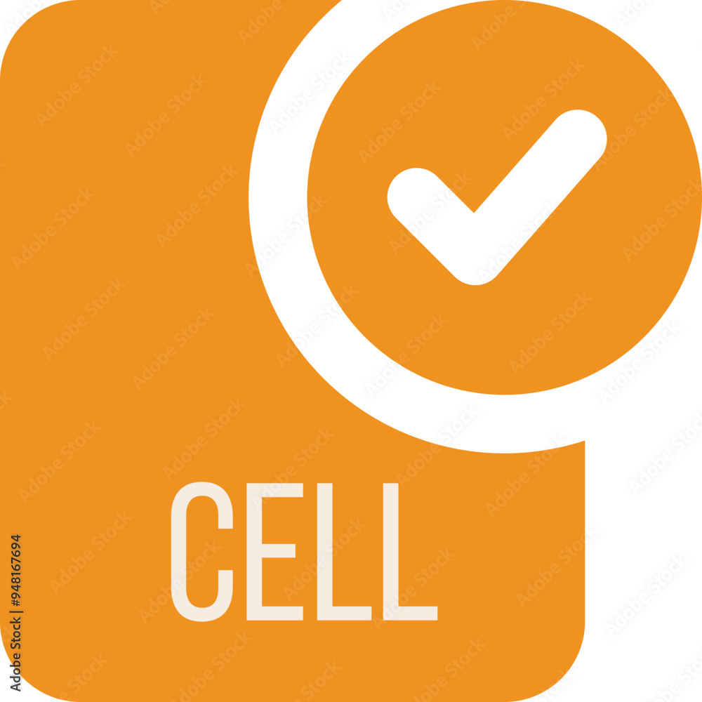 CELL ip file icon with black checked mark CELL ip file icon with black checked mark