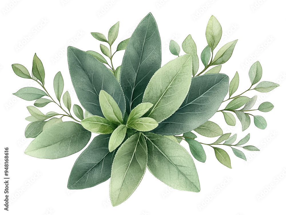 Elegant arrangement of green leaves and herbs showcasing their natural beauty, perfect for botanical themes and artistic designs. Elegant arrangement of green leaves and herbs showcasing their natural beauty, perfect for botanical themes and artistic designs.