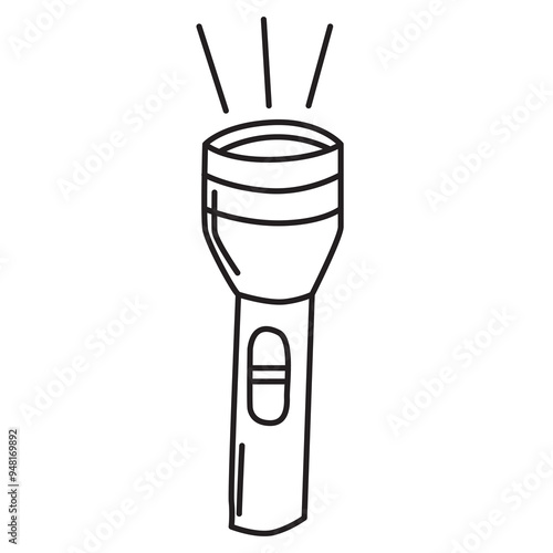 flashlight doodle icon transparent background