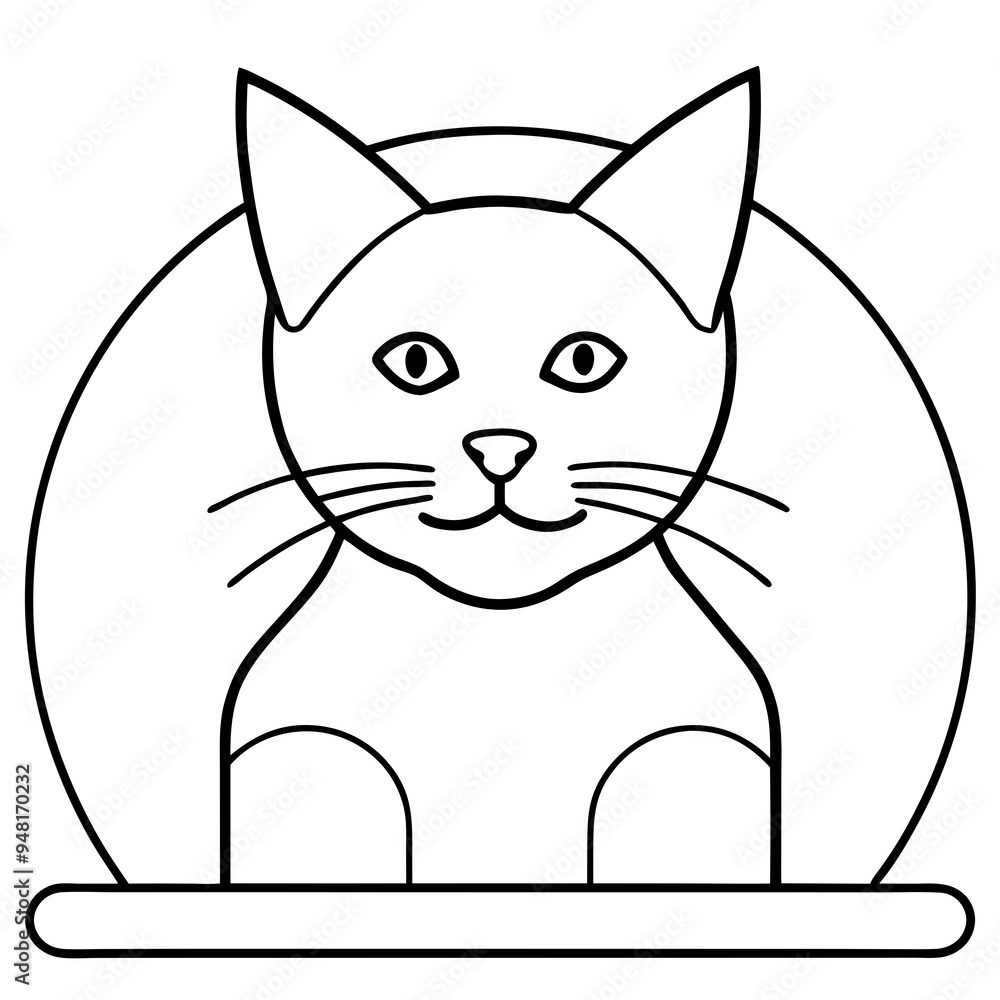 Stylized Cat Bar Logo - Vector Art Illustration Stylized Cat Bar Logo - Vector Art Illustration