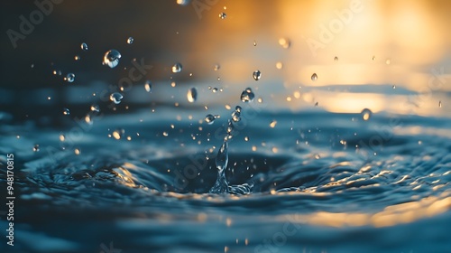 Wallpaper Mural Captivating Splash of Water Droplets Amidst Vibrant Hues and Reflections Torontodigital.ca