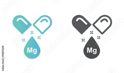 Vitamin magnesium capsule, - icon, vector.