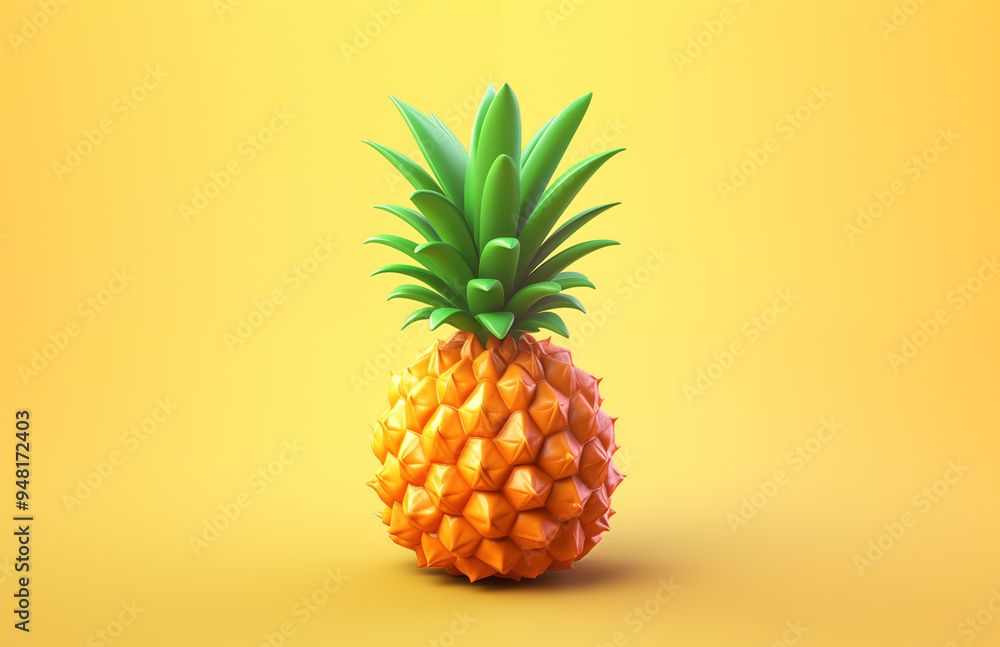 Cartoon 3D pineapple fruit illustration material
Cartoon 3D pineapple fruit illustration material